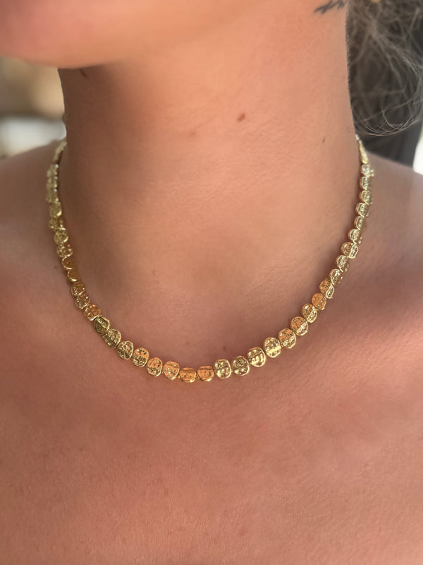 K175 Gold Dokulu Choker Kolye