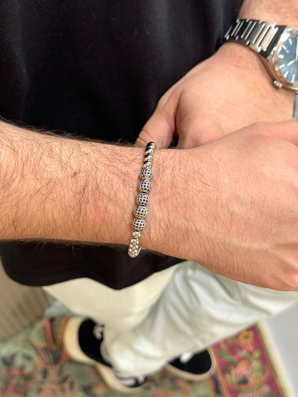 E107 Parlak Küre Erkek  Bileklik