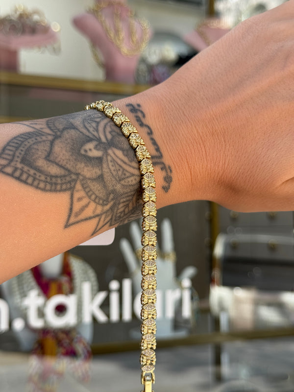 B104 Zarif Motifli Altın Renk Bileklik
